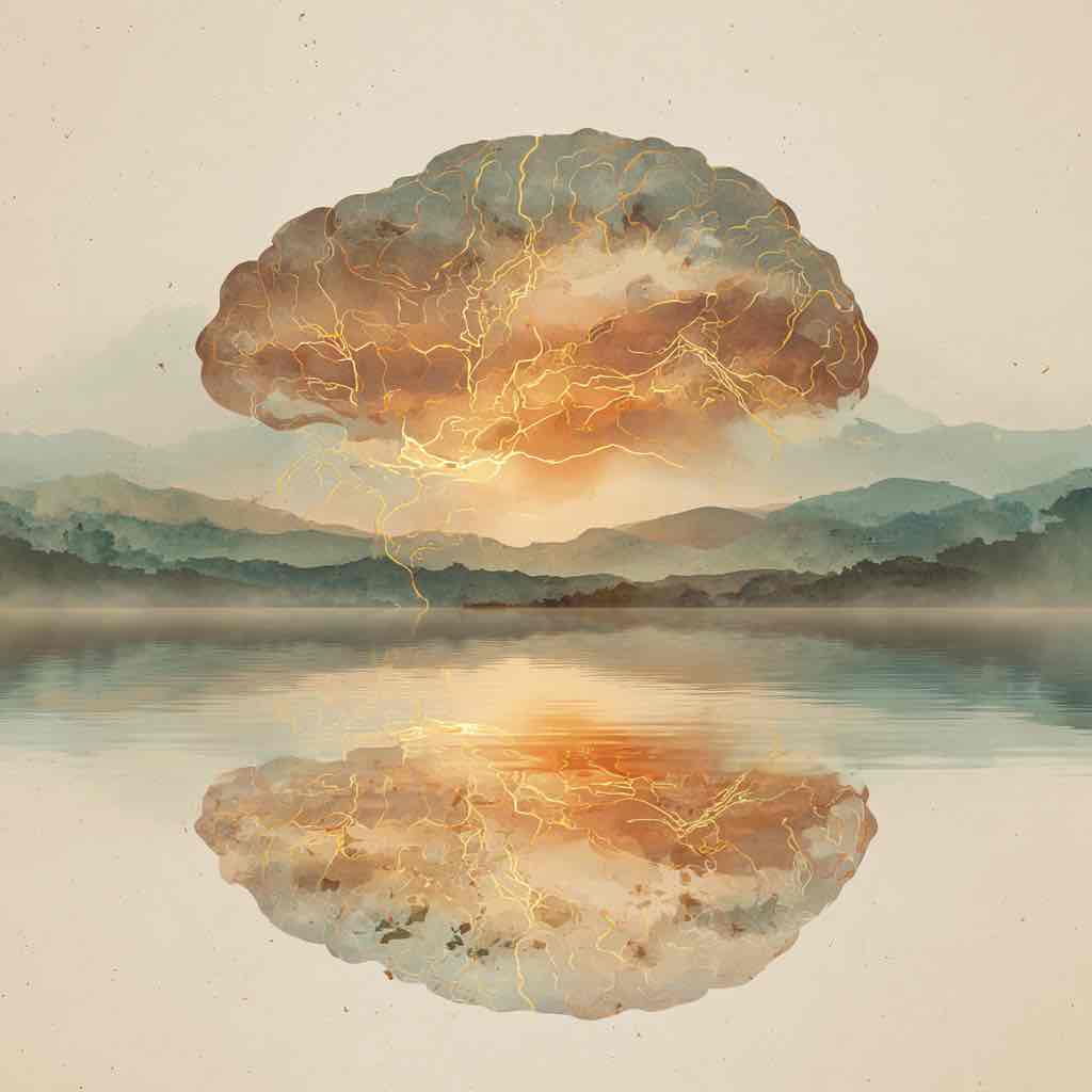 Illustration du système nerveux en état de détente pendant une séance d'hypnose pour l'anxiété