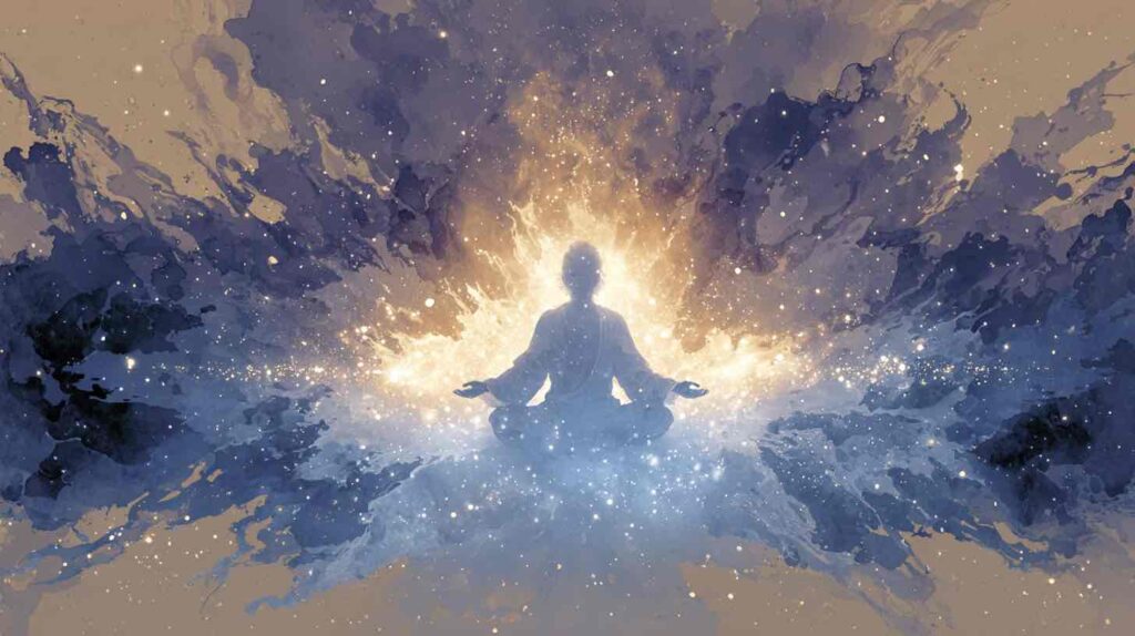 Illustration d'un Self central s'épanouissant à mesure que les parts protectrices s'écartent évoquant les 8C de la thérapie IFS