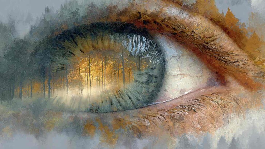 Illustration du regard intérieur evoquant la conscience preserved pendant une séance d'hypnose